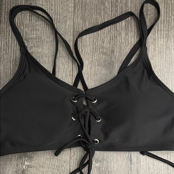 Black Lace-Up Bikini Set, Small - Picture 2 of 8